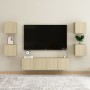 Mobili Porta TV a Parete 2pz Rovere Sonoma 30,5x30x30 cm