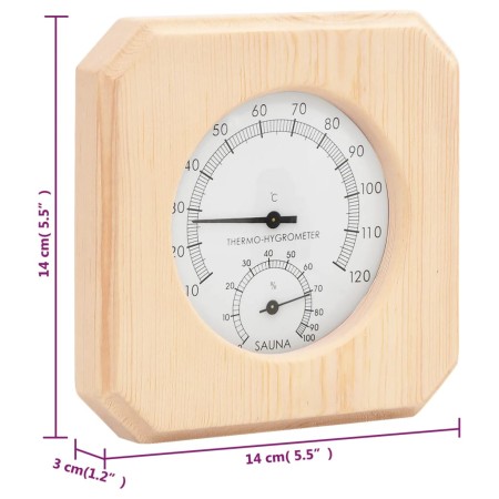 Set Timer Igrotermografo e Clessidra Sauna 2 in 1 Massello Pino