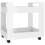 Carrello Scrivania bianco lucido 60x45x60 cm Legno Multistrato