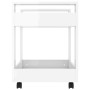 Carrello Scrivania bianco lucido 60x45x60 cm Legno Multistrato