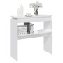 Tavolino Consolle Bianco Lucido 80x30x80 cm Legno Multistrato