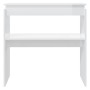 Tavolino Consolle Bianco Lucido 80x30x80 cm Legno Multistrato