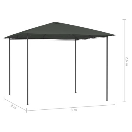 Gazebo 3x3x2,6 m Antracite 160 g/m²