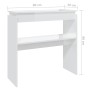 Tavolino Consolle Bianco Lucido 80x30x80 cm Legno Multistrato