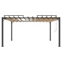 Gazebo con Tetto a Lamelle 3x4 m in Tessuto Tortora e Alluminio