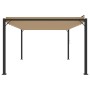 Gazebo con Tetto a Lamelle 3x4 m in Tessuto Tortora e Alluminio