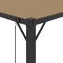 Gazebo con Tetto a Lamelle 3x4 m in Tessuto Tortora e Alluminio