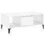 Tavolino Salotto Bianco Lucido 90x50x36,5 cm Legno Multistrato