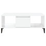 Tavolino Salotto Bianco Lucido 90x50x36,5 cm Legno Multistrato