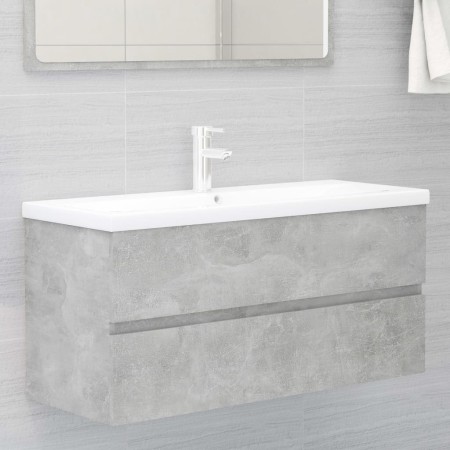 Mobile Lavabo Grigio Cemento 100x38,5x45cm in Legno Multistrato