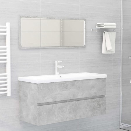 Mobile Lavabo Grigio Cemento 100x38,5x45cm in Legno Multistrato