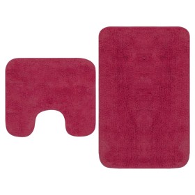 Set Tappetini per Bagno 2 pz in Tessuto Fucsia