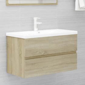 Mobile Lavabo Rovere Sonoma 80x38,5x45 cm in Legno Multistrato