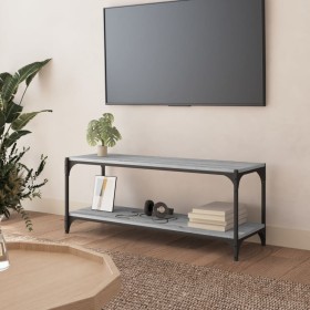 Mobile TV Grigio Sonoma 100x33x41cm Legno Multistrato e Acciaio