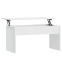 Tavolino Bianco Lucido 102x50,5x52,5 cm in Legno Multistrato