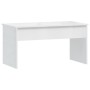 Tavolino Bianco Lucido 102x50,5x52,5 cm in Legno Multistrato