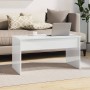 Tavolino Bianco Lucido 102x50,5x52,5 cm in Legno Multistrato