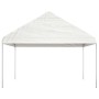 Gazebo con Tetto Bianco 4,08x2,23x3,22 m in Polietilene