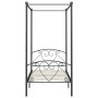 Letto a Baldacchino Grigio in Metallo 100x200 cm