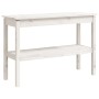 Tavolo Consolle Bianco 110x40x75 cm in Legno Massello di Pino