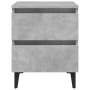 Comodino Grigio Cemento 40x35x50 cm in Legno Multistrato