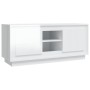 Mobile Porta TV Bianco Lucido 102x35x45 cm in Legno Multistrato