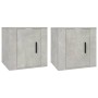 Mobili Porta TV a Parete 2 pz Grigio Cemento 40x34,5x40 cm