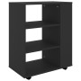Mobiletto con Ruote Nero 60x35x75 cm in Legno Multistrato