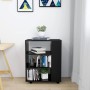 Mobiletto con Ruote Nero 60x35x75 cm in Legno Multistrato