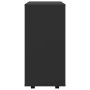 Mobiletto con Ruote Nero 60x35x75 cm in Legno Multistrato