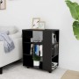 Mobiletto con Ruote Nero 60x35x75 cm in Legno Multistrato