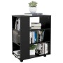 Mobiletto con Ruote Nero 60x35x75 cm in Legno Multistrato