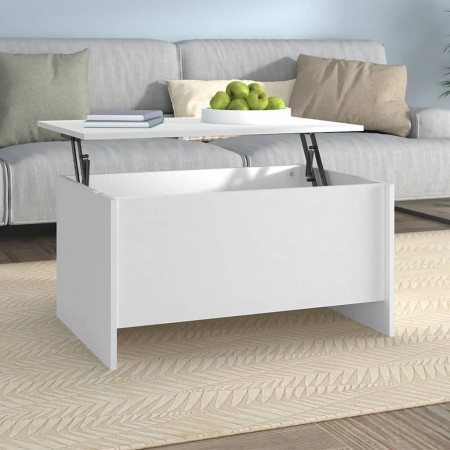 Tavolino da Salotto Bianco 80x55,5x41,5 cm in Legno Multistrato