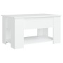 Tavolino da Salotto Bianco 79x49x41 cm in Legno Multistrato
