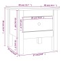 Tavolino Miele 40x40x39 cm Legno Massello di Pino