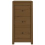 Credenze 2 pz Miele 40x35x80 cm in Legno Massello di Pino