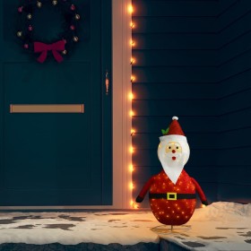 Figura Decorativa Babbo Natale con LED Tessuto Lusso 60 cm