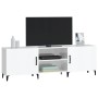 Mobile Porta TV Bianco Lucido 150x30x50 cm in Legno Multistrato