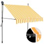 Tenda da Sole Retrattile Manuale LED 150 cm Bianca e Arancione