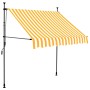 Tenda da Sole Retrattile Manuale LED 150 cm Bianca e Arancione