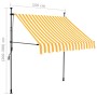 Tenda da Sole Retrattile Manuale LED 150 cm Bianca e Arancione