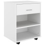 Mobiletto con Ruote Bianco 46x36x59 cm in Legno Multistrato