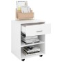 Mobiletto con Ruote Bianco 46x36x59 cm in Legno Multistrato