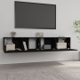 Mobili Porta TV 2 pz Neri 80x30x30 cm in Legno Multistrato