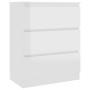 Credenza Bianco Lucido 60x35x76 cm in Legno Compensato