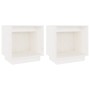 Comodini 2 pz Bianchi 40x30x40 cm in Legno Massello di Pino