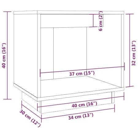 Comodini 2 pz Bianchi 40x30x40 cm in Legno Massello di Pino