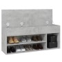 Panca Portascarpe Grigio Cemento 105x30x45 cm in Truciolato