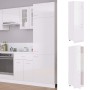 Mobile per Frigo Bianco Lucido 60x57x207 cm Legno Multistrato