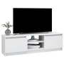 Mobile Porta TV Bianco Lucido 120x30x35,5 cm Legno Multistrato